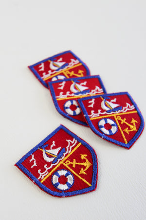 Embroidered Stitch On Patches | Red and Navy