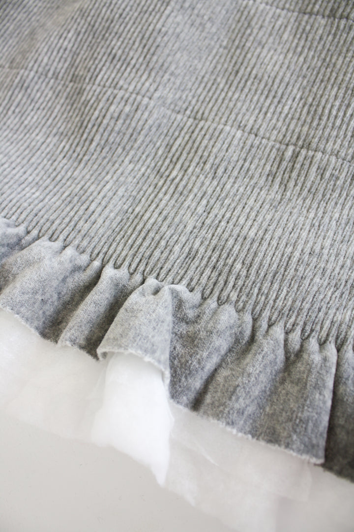 Italian Quilted Stretch Velvet | Grey Marle (1.3M)