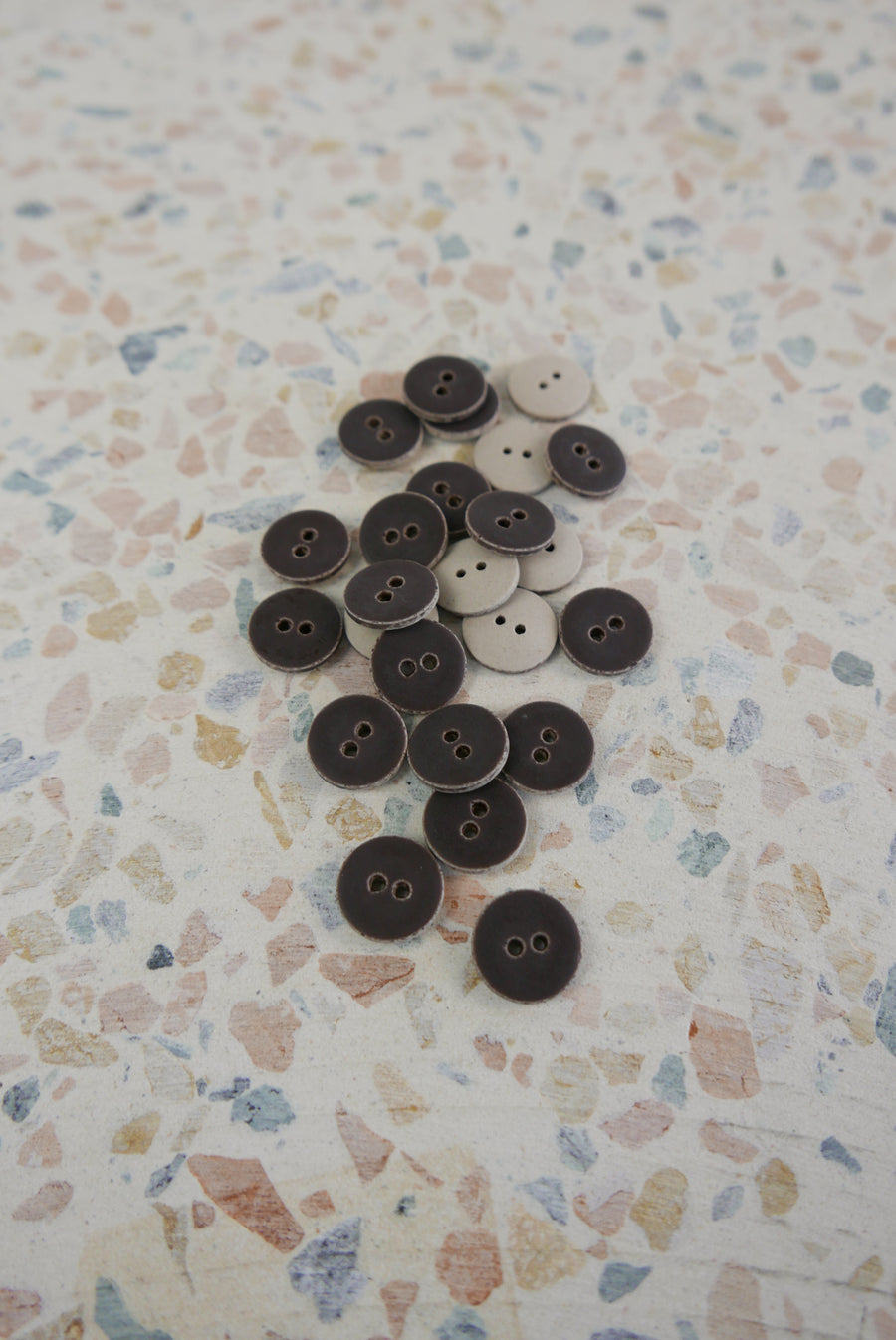 Italian Glazed Ceramic Button 18MM | Chocolate