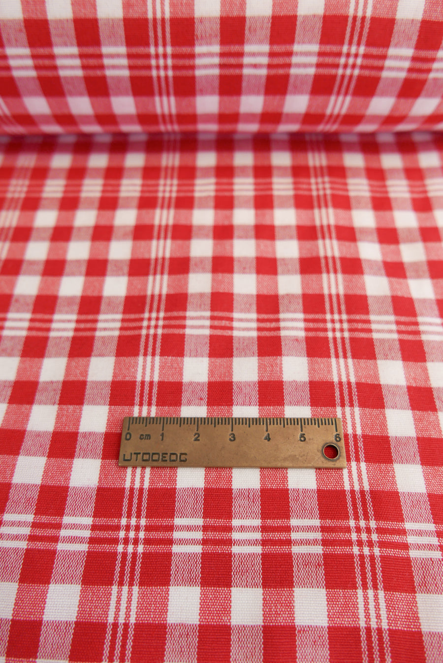 Dolly - Yarn Dyed Linen Check | Crimson