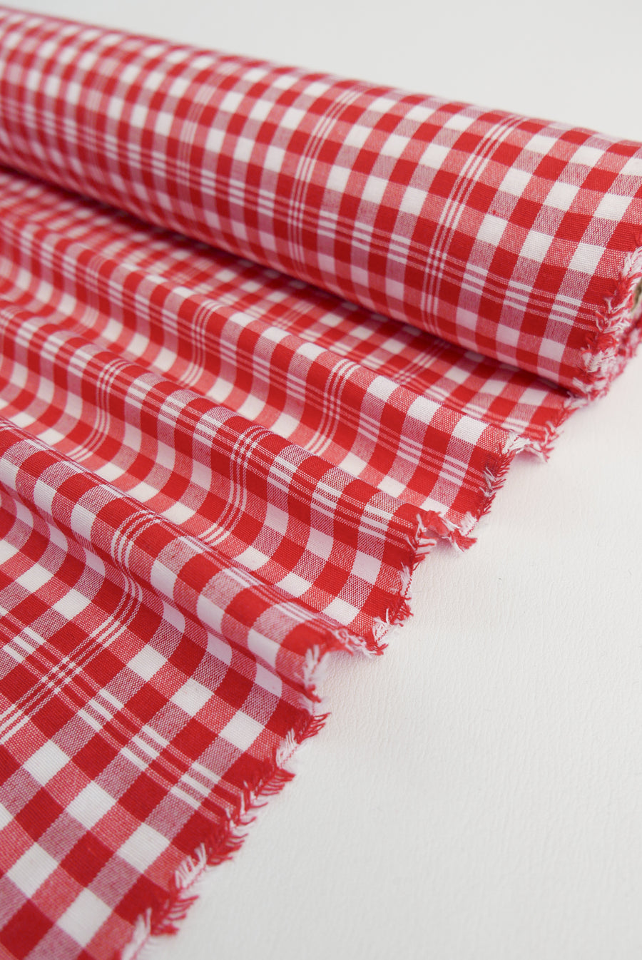 Dolly - Yarn Dyed Linen Check | Crimson