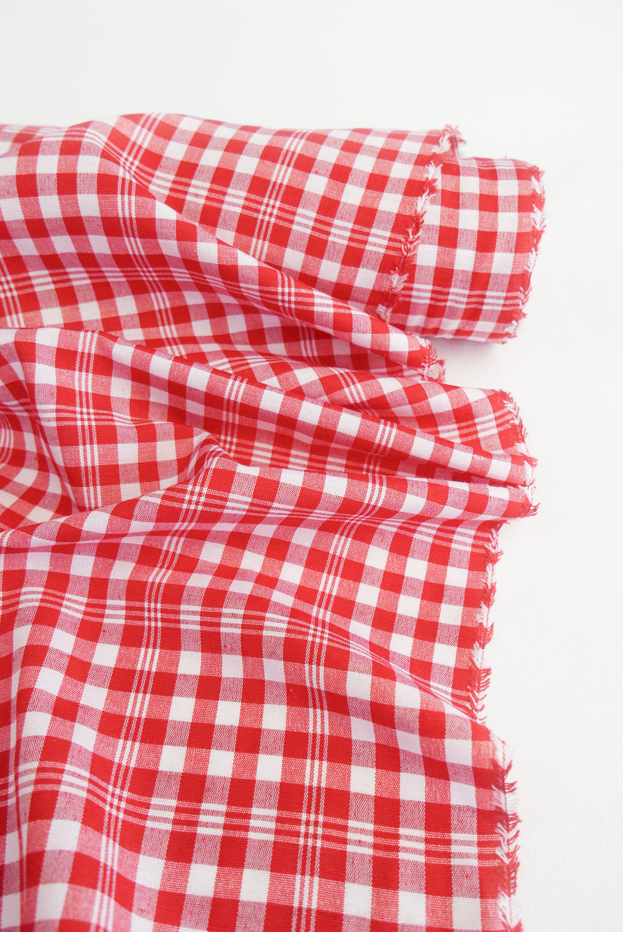 Dolly - Yarn Dyed Linen Check | Crimson