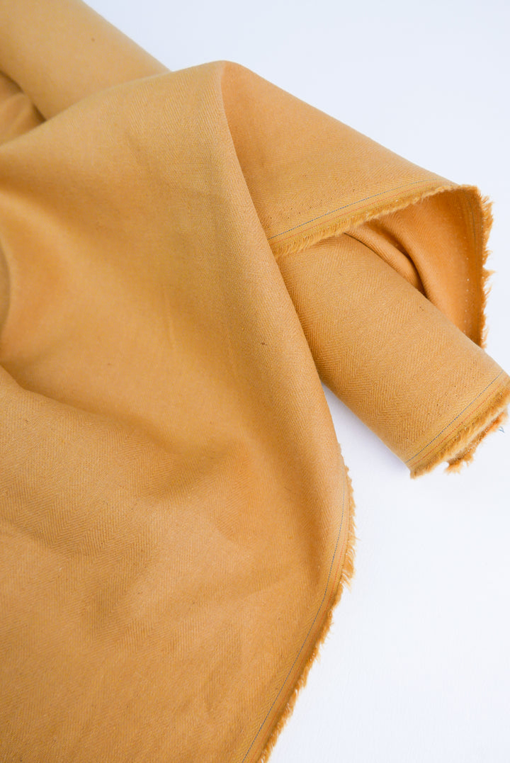 Hallie - Italian Herringbone Linen | Ochre