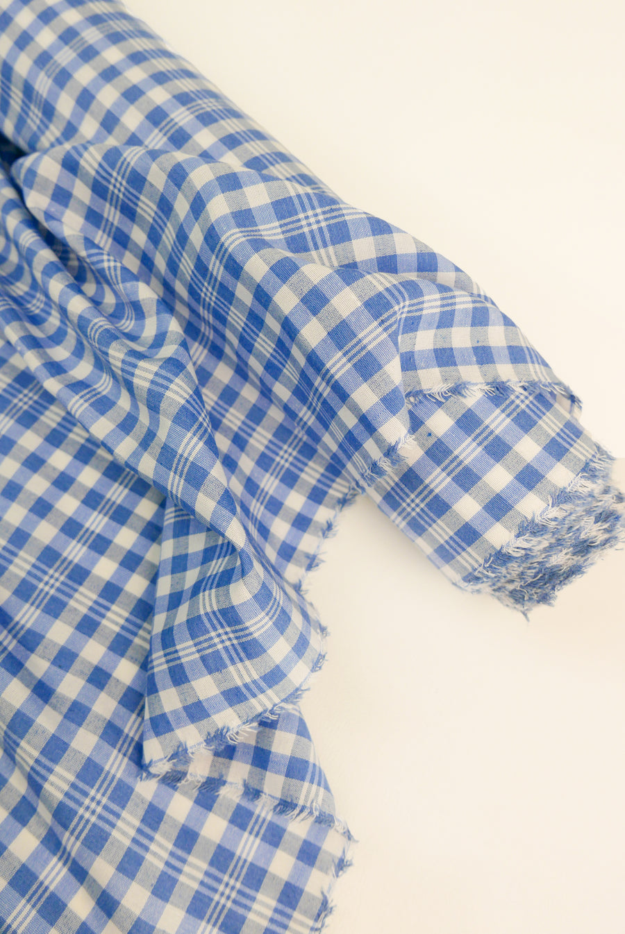 Dolly - Yarn Dyed Linen Check | Cornflower