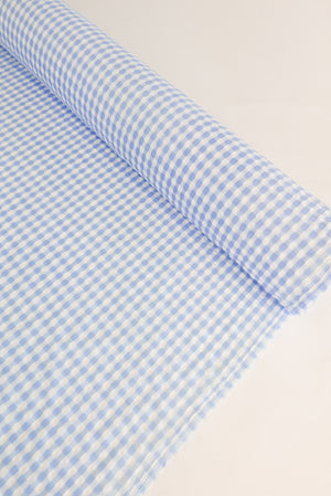 Bardot - Seersucker Rayon Check | Baby Blue