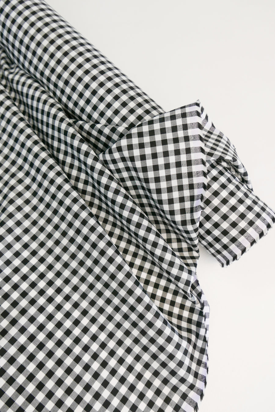 Miley - Supima Cotton Shirting | Black Gingham Remnant (1.5M)