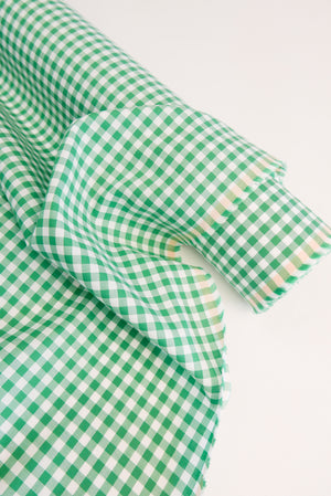 Miley  - Supima Cotton Shirting | Grass Green