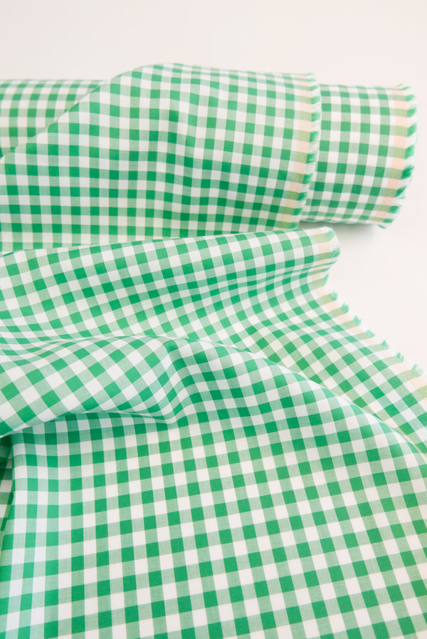 Miley  - Supima Cotton Shirting | Grass Green (LAST CUT - 1M)