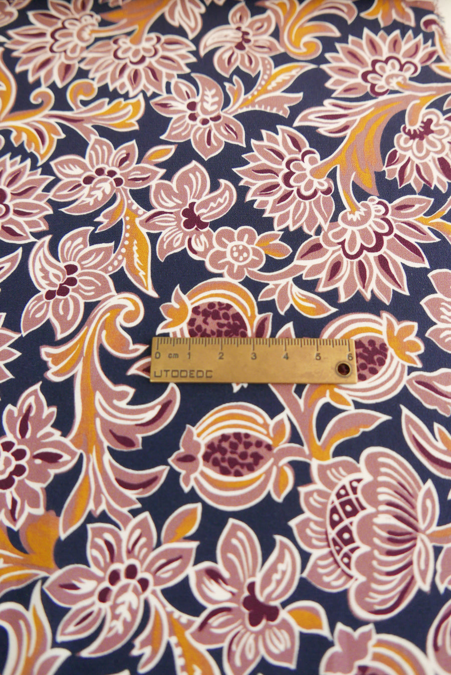 Italian Printed Silk Crepe De Chine | Fig