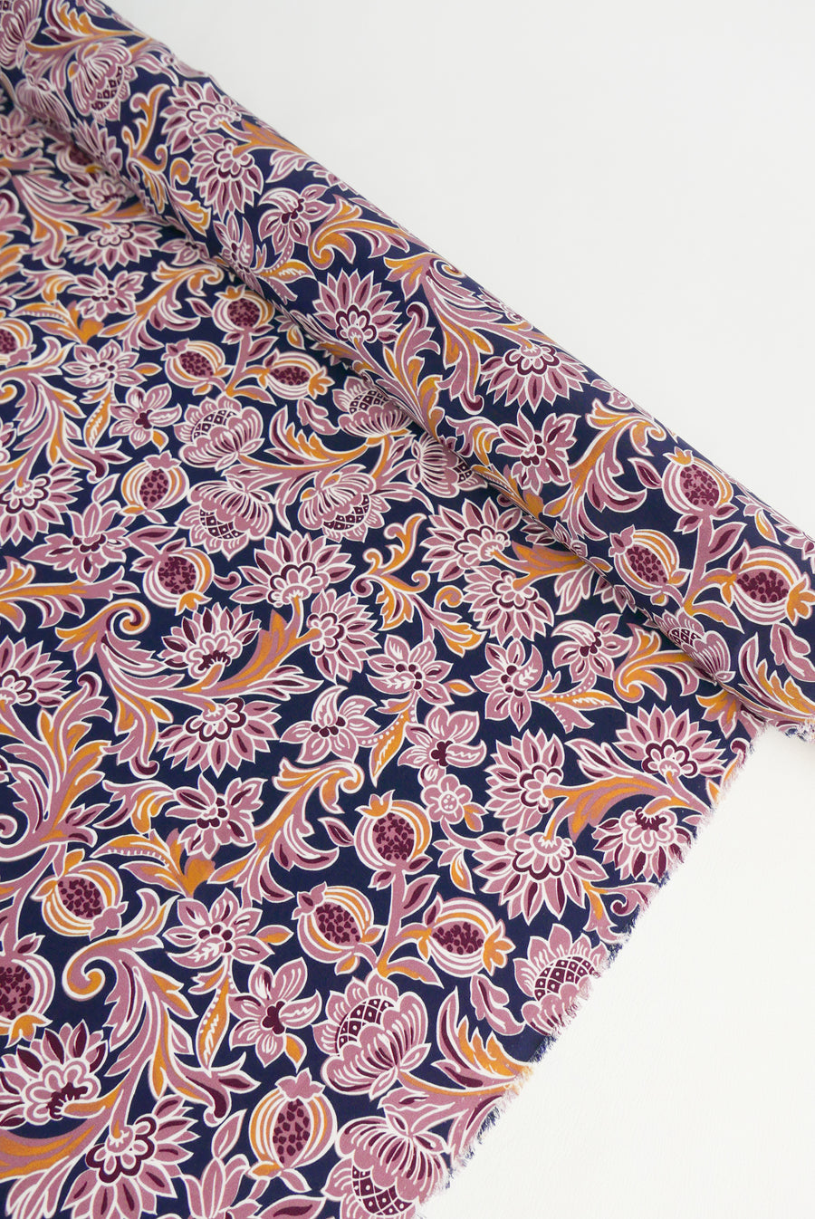 Italian Printed Silk Crepe De Chine | Fig