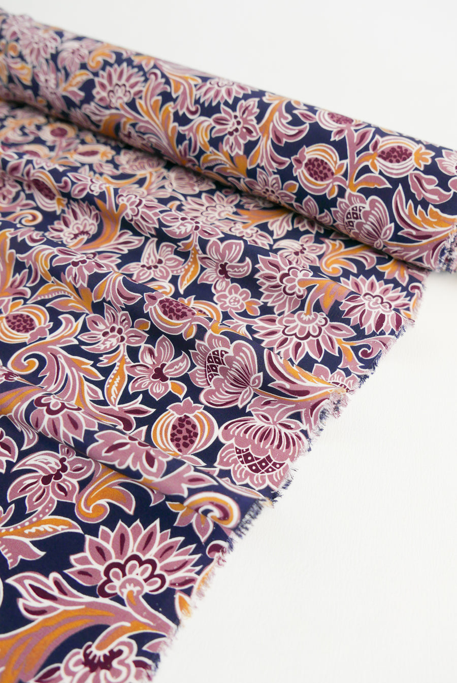 Italian Printed Silk Crepe De Chine | Fig