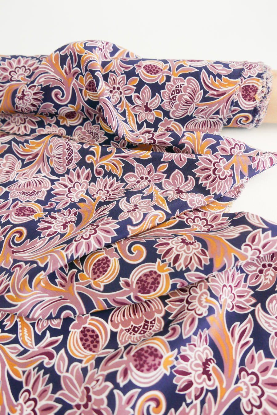 Italian Printed Silk Crepe De Chine | Fig