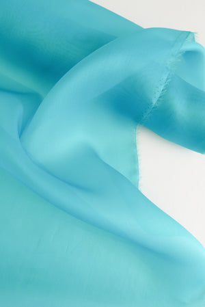 Italian Polished Silk Organza | Cyan