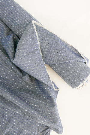 Albini - Cotton Chambray Jacquard | Indigo