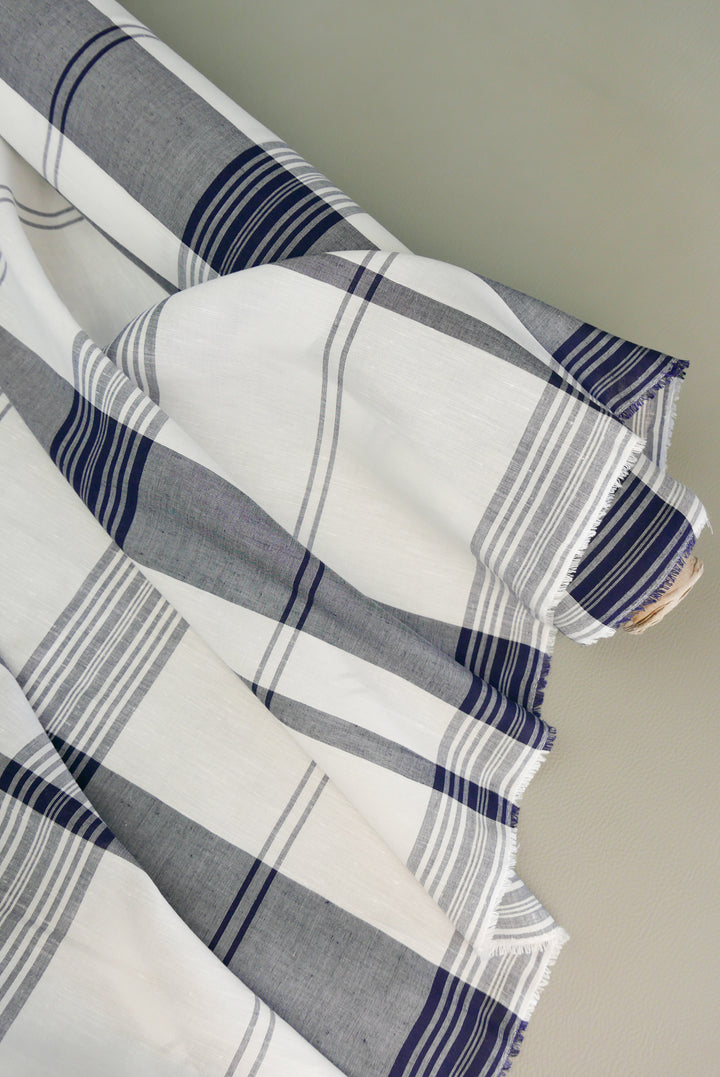 Leggiuno SpA - Linen Cotton Check | Rock Blue