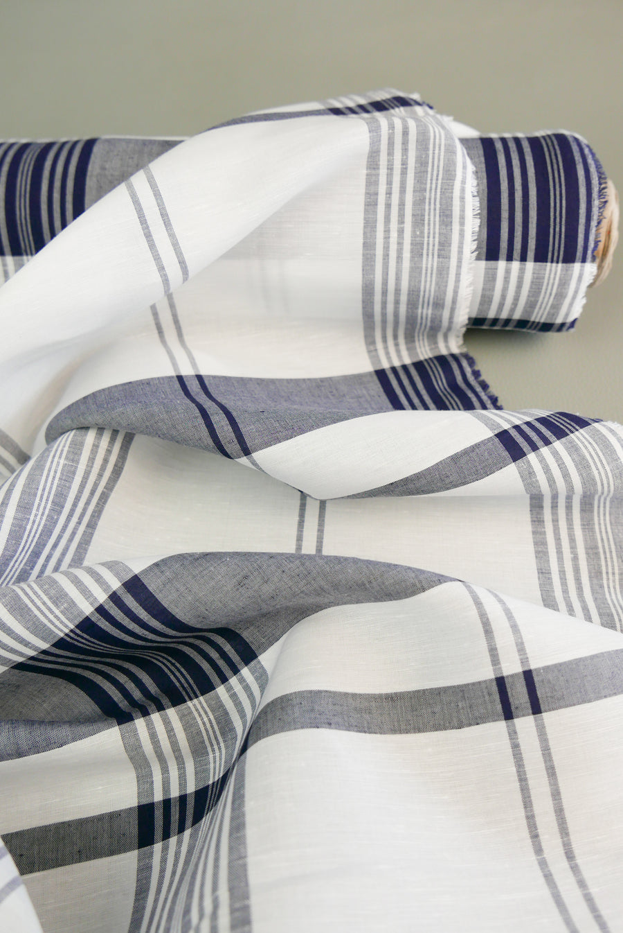 Leggiuno SpA - Linen Cotton Check | Rock Blue