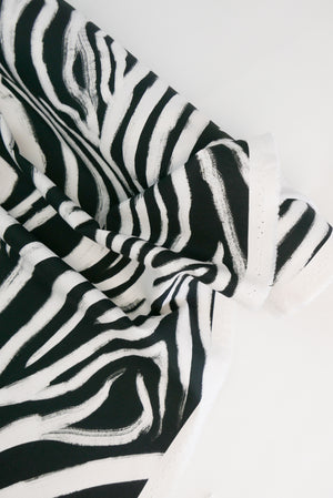 Tamar - Printed Stretch Grosgrain | Zebra