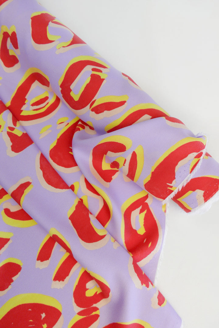 Thelma - Printed Viscose Twill | Electric Lilac (LAST CUT - 2.1M)