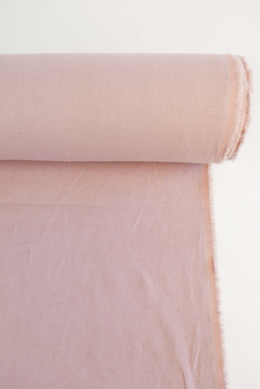 Hallie - Italian Herringbone Linen | Dusky Pink