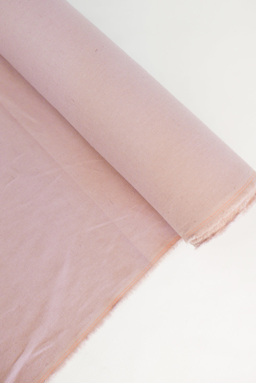 Hallie - Italian Herringbone Linen | Dusky Pink