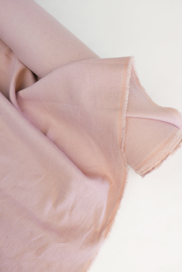 Hallie - Italian Herringbone Linen | Dusky Pink