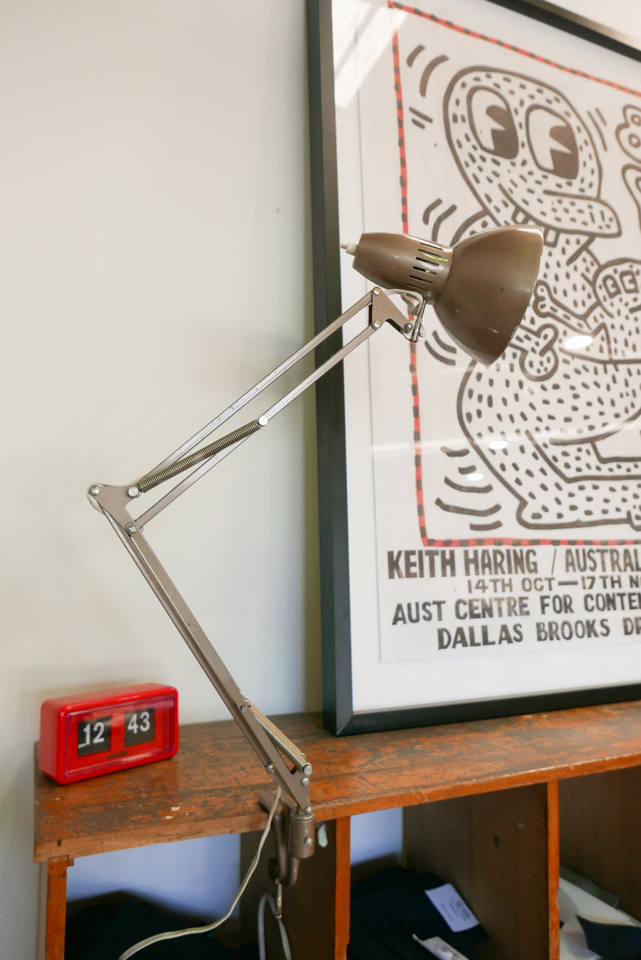 Mid-Century Anglepoise Lamp with clamp - NZ Made | Cement