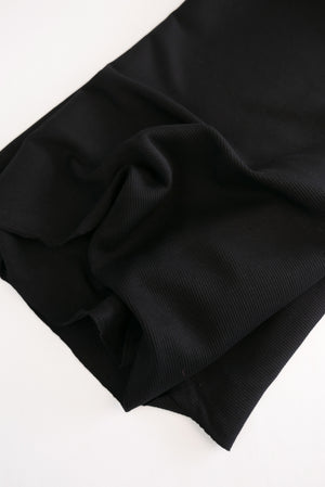 American Fleece - Heavy Knitted Ribbing | Black