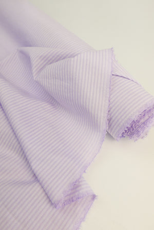 June - Seersucker Cotton Stripe | Lilac