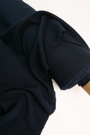 Waffle Cotton Knit | Dark Navy