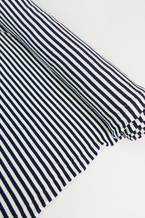 Stripe Lightning Jacquard - Cotton Knit | Navy Stripe