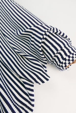 Stripe Lightning Jacquard - Cotton Knit | Navy Stripe