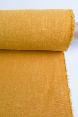 Jill - Crosshatch Heavyweight Linen | Ochre