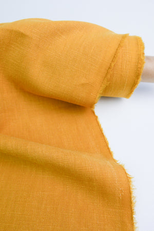 Jill - Crosshatch Heavyweight Linen | Ochre