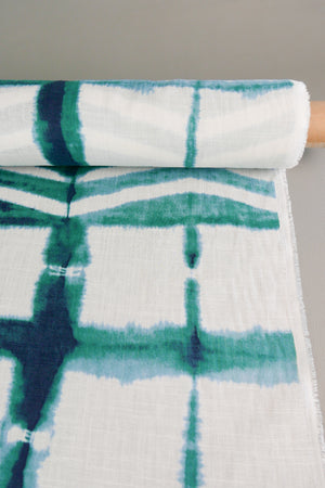 Hokusai - Linen Tie Dye | Aquamarine (LAST CUT - 1.3M)