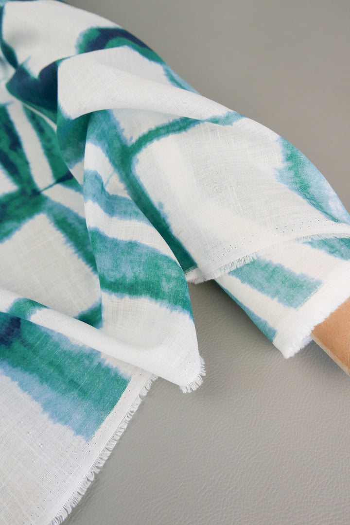 Hokusai - Linen Tie Dye | Aquamarine (LAST CUT - 1.3M)