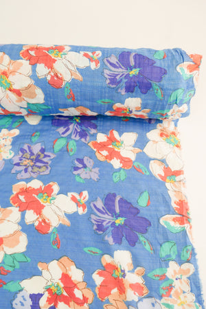 Fleur - Printed Linen Cotton | Iced Tea