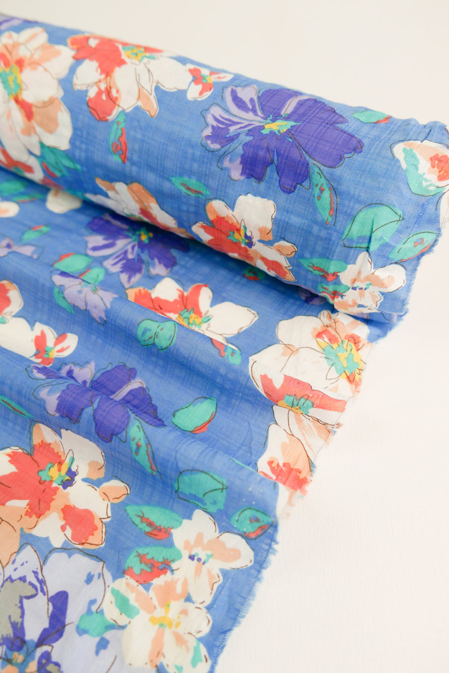 Fleur - Printed Linen Cotton | Iced Tea