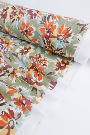 Fleur - Printed Linen Cotton | Sage