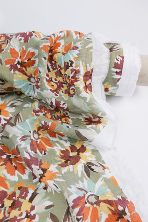 Fleur - Printed Linen Cotton | Sage