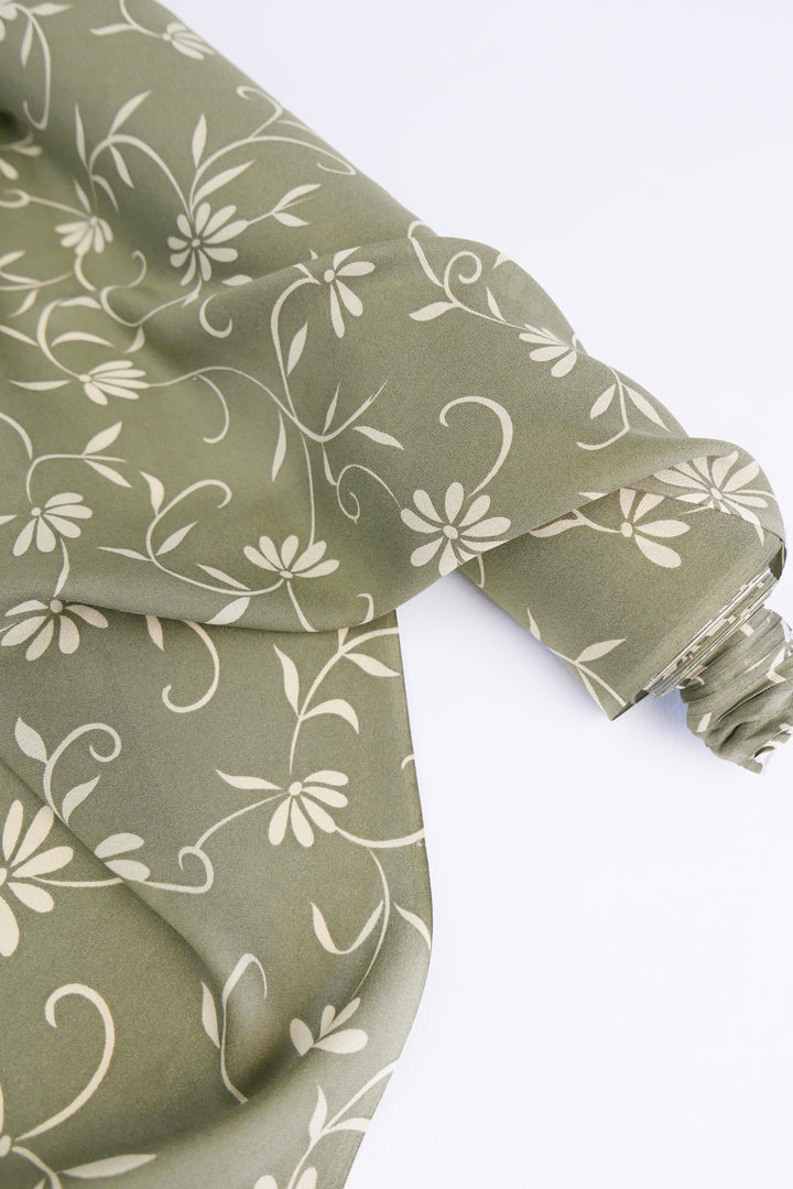 Ex-Designer Silk Crepe | Olive Green (LAST CUT - 1.6M)