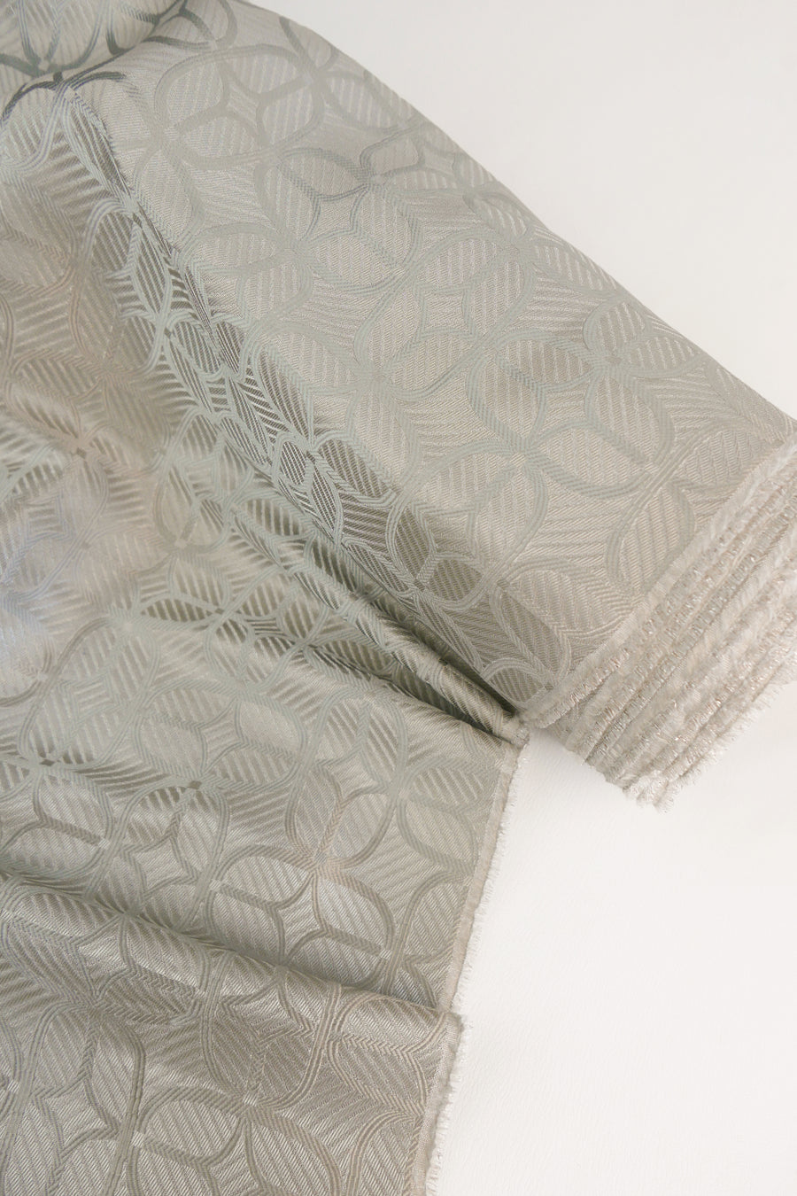 Ex-Designer Silk Jacquard | Antique Silver (LAST CUT - 1.3M)