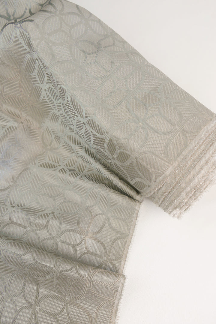 Ex-Designer Silk Jacquard | Antique Silver