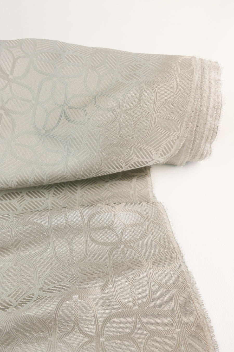 Ex-Designer Silk Jacquard | Antique Silver (LAST CUT - 1.3M)