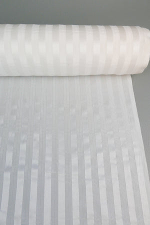 Ex-Designer Silk Self-Stripe | White Lurex