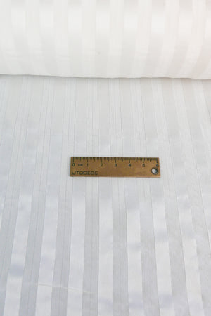 Ex-Designer Silk Self-Stripe | Off-White Lurex (LAST CUT - 2.2M)