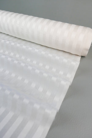 Ex-Designer Silk Self-Stripe | Off-White Lurex (LAST CUT - 2.2M)