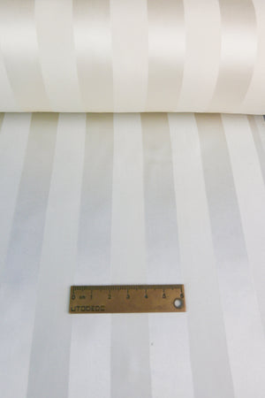 Ex-Designer Silk Satin Self-Stripe | Off-White (LAST CUT - 1M)
