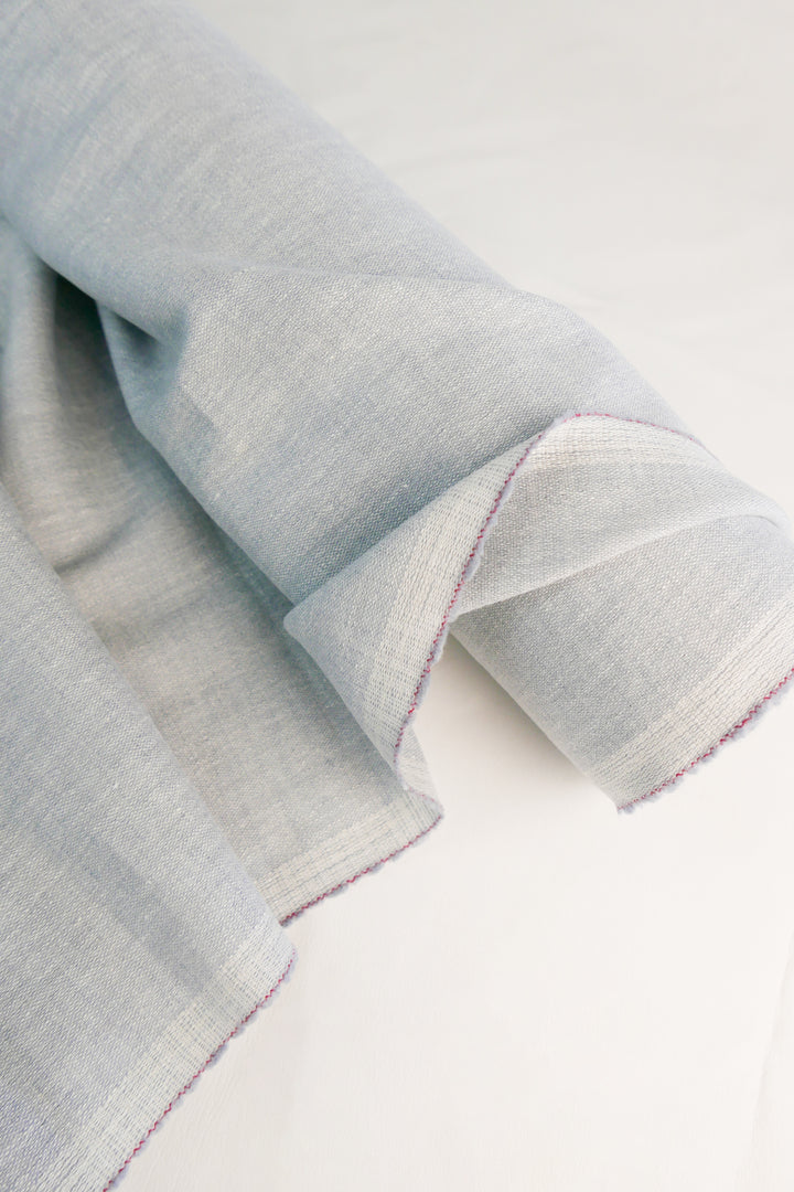 Wilma - Wool Linen Basket Weave | Baby Blue