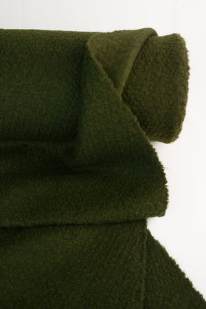 Sherpa  - Boiled Wool Coating | Olive (LAST CUT - 2.6M)
