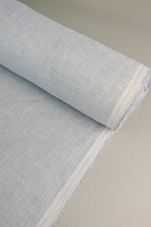 Zachary - Wool Linen Chevron | Duck Egg Blue